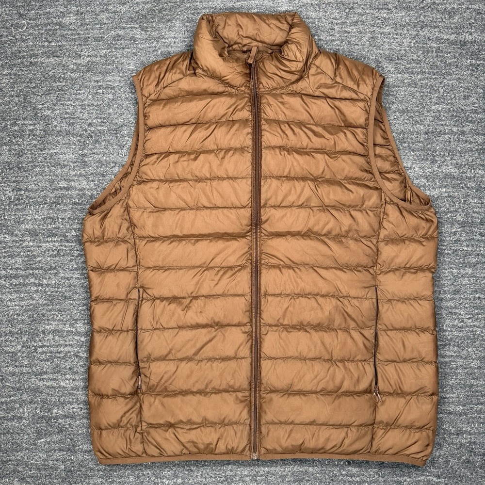 UNIQLO Ultra Light Down Puffer Vest Men Large Full Zip Pockets Packable Outdoor